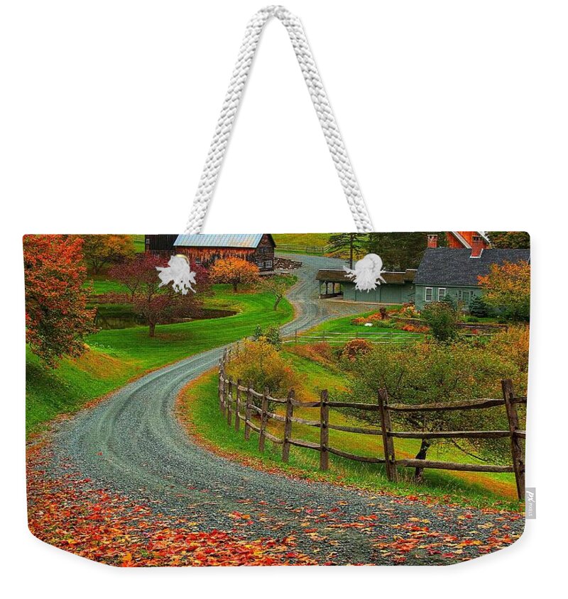 Vermont Weekender Tote Bag featuring the photograph Sleepy Hollow Farm by Steve Brown
