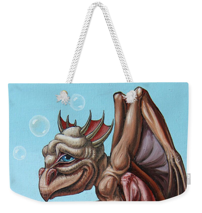 Lewis Carroll Weekender Tote Bag featuring the painting Slithy Tove by Victor Molev