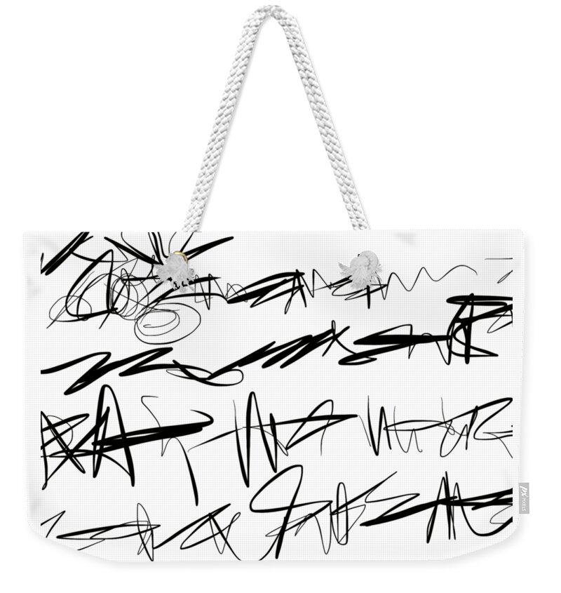 Writing Pattern Weekender Tote Bag featuring the painting Sloppy Writing by Go Van Kampen