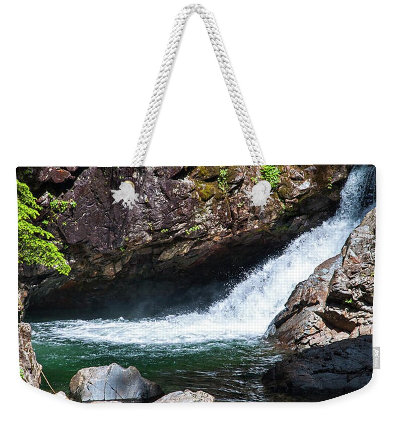 Cascade-mountains Weekender Tote Bag featuring the photograph Small Waterfall In Mountain Stream by Kirt Tisdale