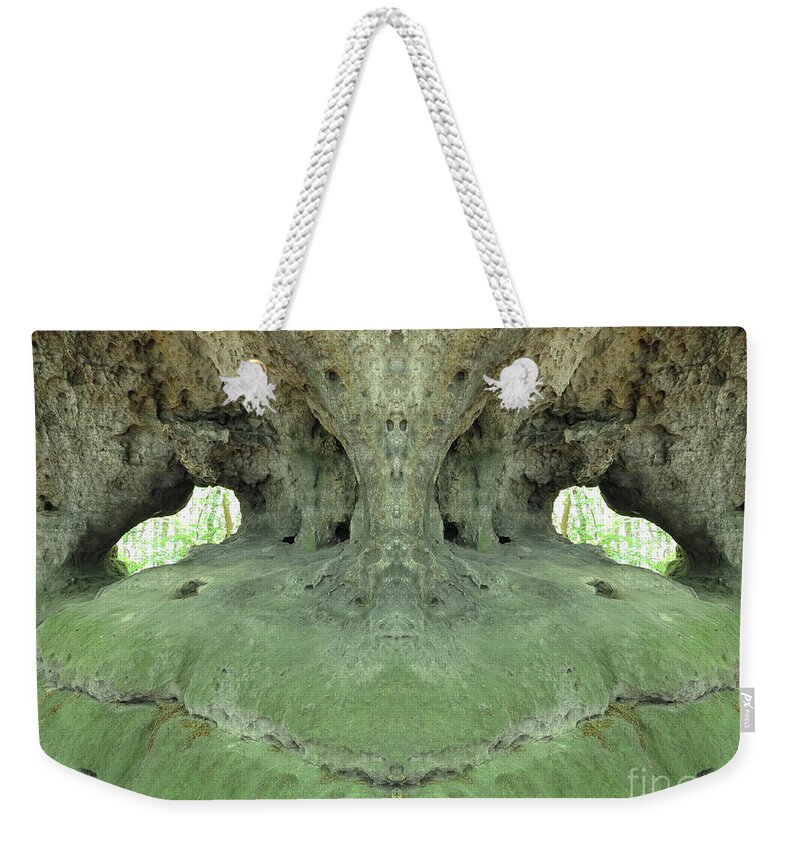Smiling Weekender Tote Bag featuring the photograph Smiling Rock - bizarre rock formation by Michal Boubin
