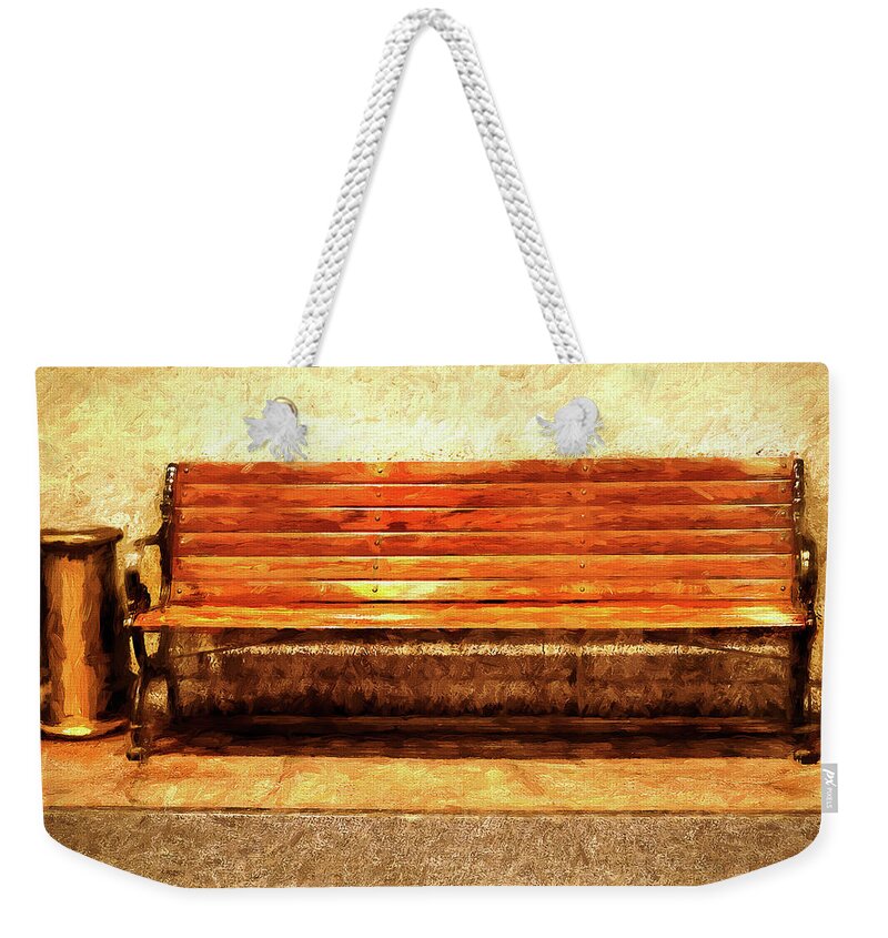 Photograph Weekender Tote Bag featuring the photograph Smoker's Bench by Reynaldo Williams