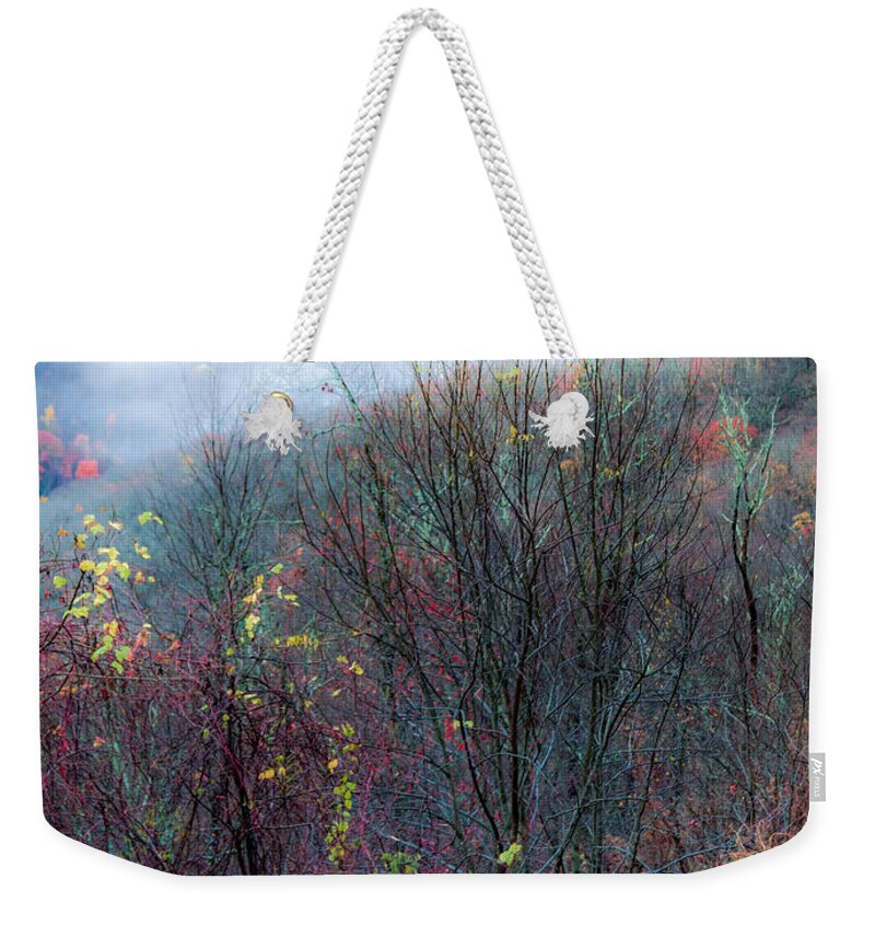 Smokey Mountains Weekender Tote Bag featuring the photograph Smokey Mountain Ridge by Karen Wiles