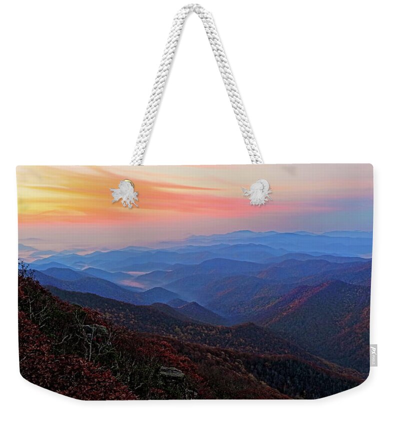 Dawn Weekender Tote Bag featuring the photograph Dawn From Standing Indian Mountain by Daniel Reed