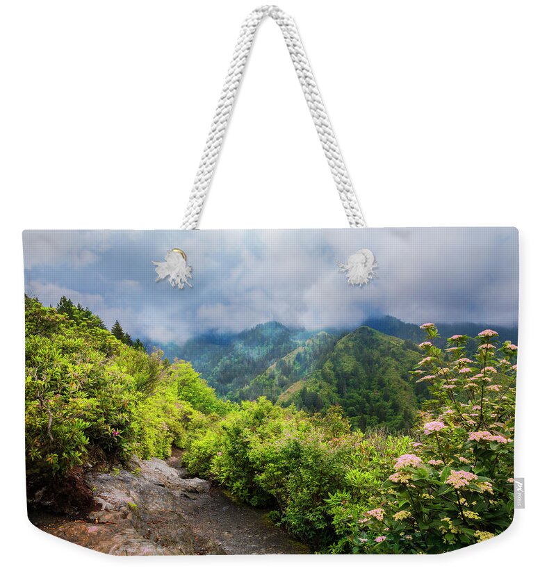 Appalachia Weekender Tote Bag featuring the photograph Smoky Mountain Overlook by Debra and Dave Vanderlaan