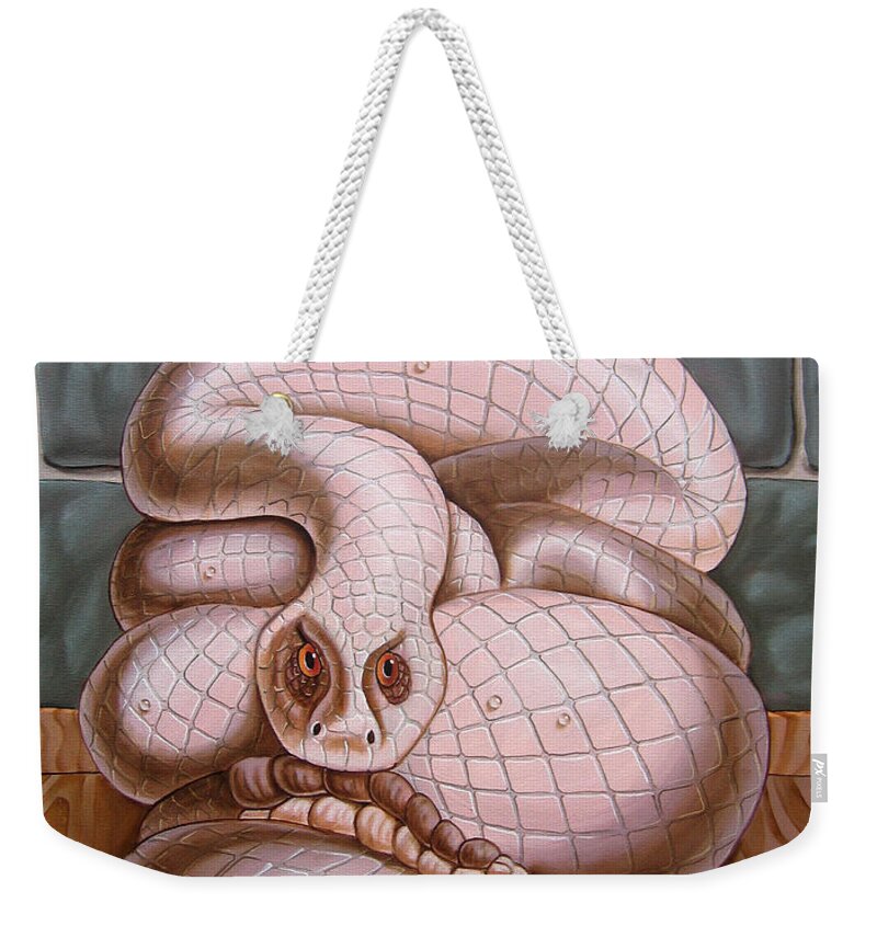 Snake Weekender Tote Bag featuring the painting Snake by Victor Molev