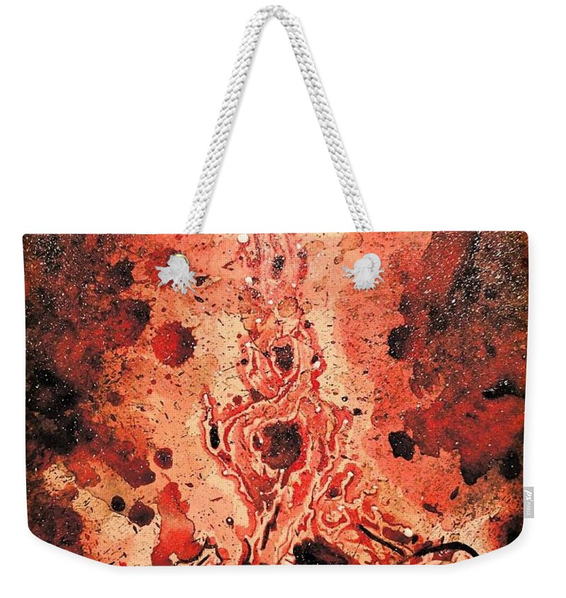 Ryan Almighty Weekender Tote Bag featuring the painting SNAKES fresh blood by Ryan Almighty
