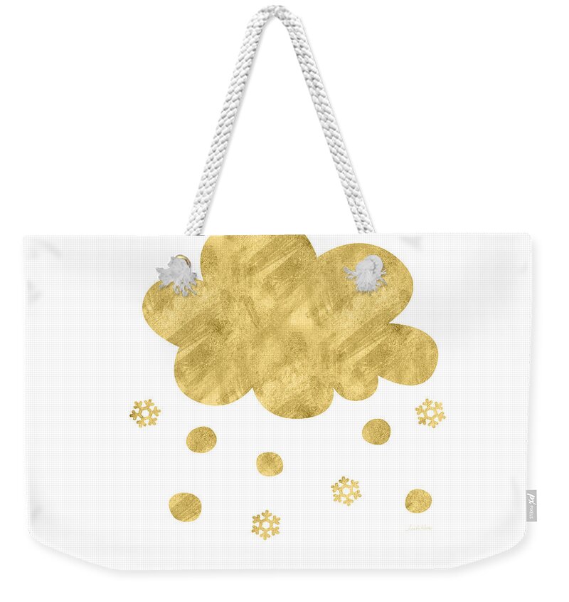 Snow Weekender Tote Bag featuring the mixed media Snow Cloud- Art by Linda Woods by Linda Woods