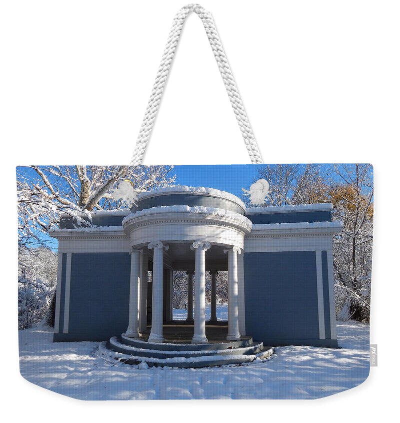 Pantheon Weekender Tote Bag featuring the photograph Snow Covered Pantheon by Phil Perkins