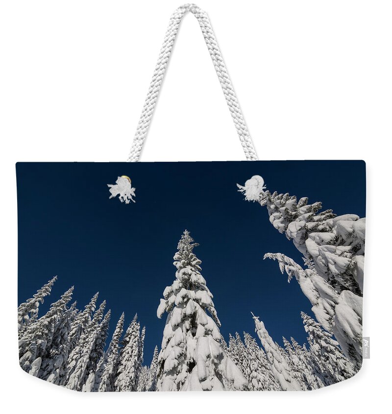 Tree Weekender Tote Bag featuring the photograph Snow Covered Trees 2 by Pelo Blanco Photo