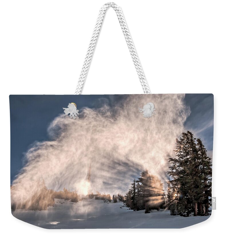 Activity Weekender Tote Bag featuring the photograph Snow Flume by Maria Coulson