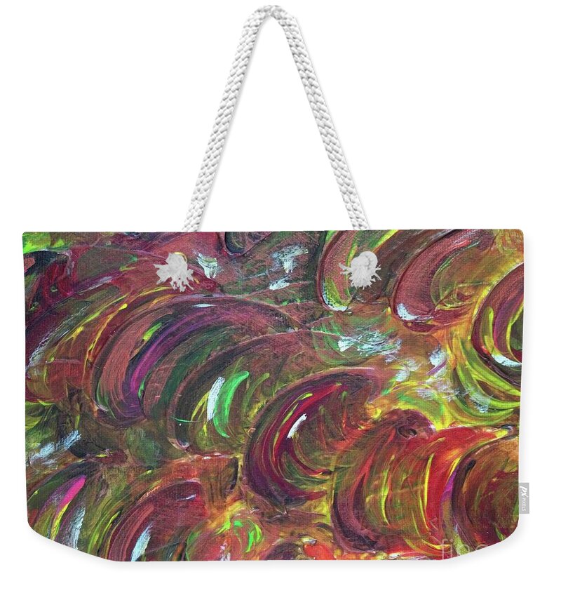 Snow In Autumn Weekender Tote Bag featuring the painting Snow in Autumn by Sarahleah Hankes