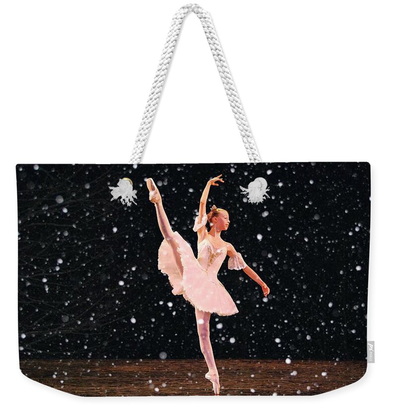 Snow Princes Ballerina Weekender Tote Bag featuring the photograph Snow Princess Ballerina by Sandi OReilly