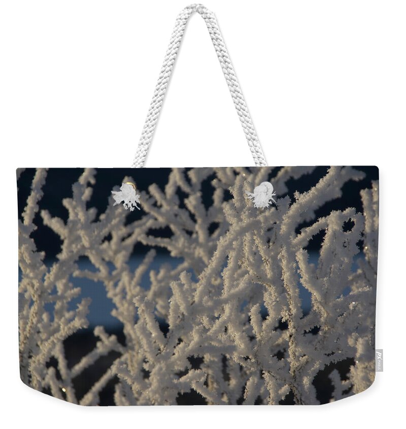  Weekender Tote Bag featuring the photograph Snow Scean 4 by Phyllis Spoor