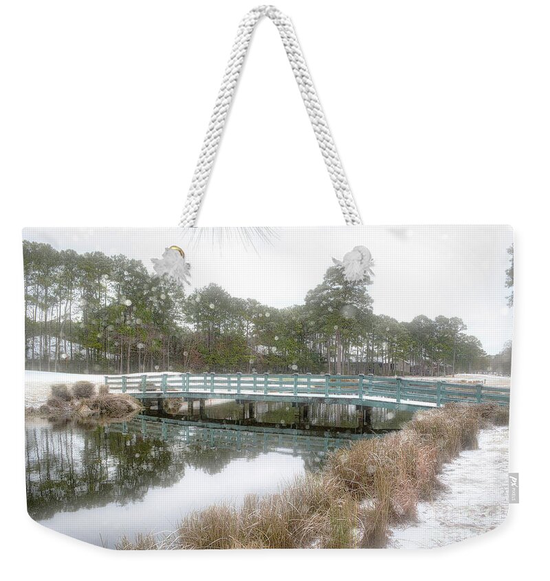 Scenic Weekender Tote Bag featuring the photograph Snow Storm 1 by Kathy Baccari