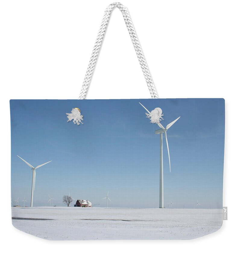 Snow Turbines Weekender Tote Bag featuring the photograph Snow Turbines by Dylan Punke