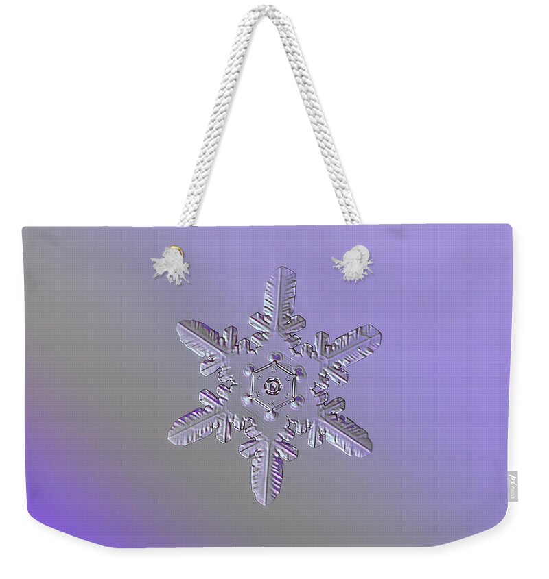 Day Weekender Tote Bag featuring the photograph Snowflake photo - Heart-powered star by Alexey Kljatov