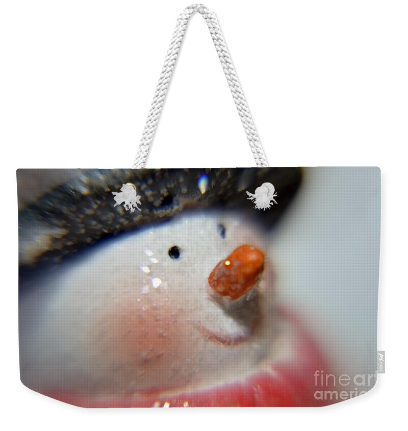 Snowman Weekender Tote Bag featuring the photograph Snowman by Elaine Berger