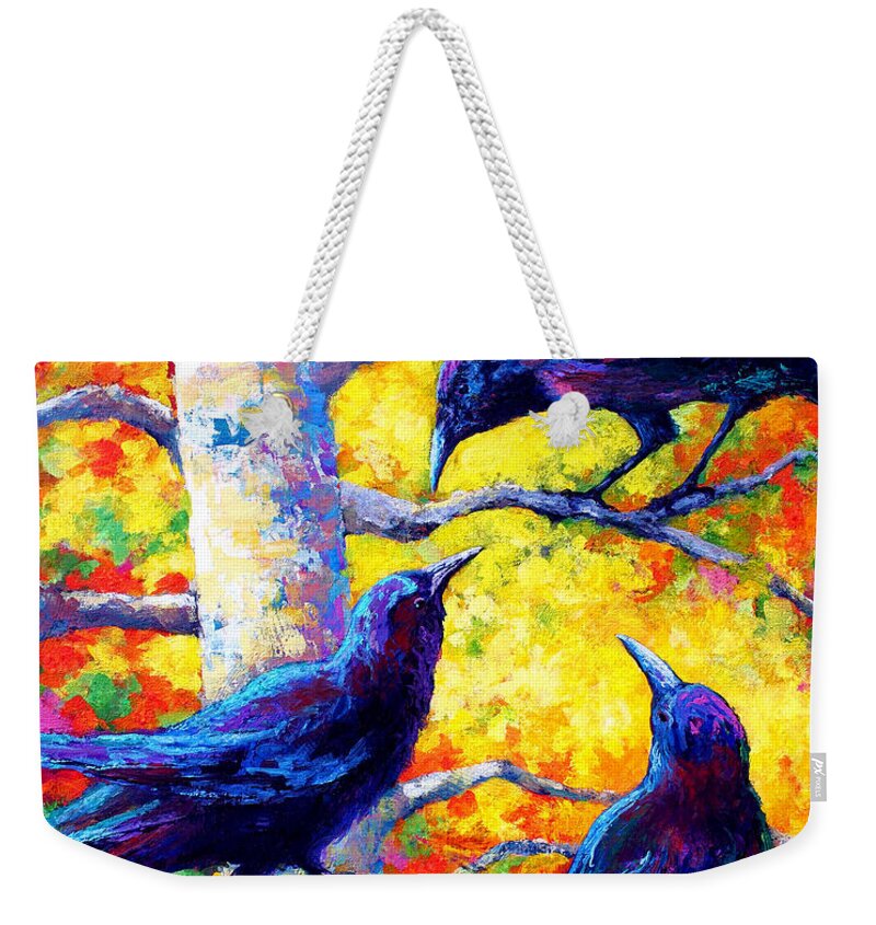 Paintings Weekender Tote Bag featuring the painting Social Cub I by Marion Rose