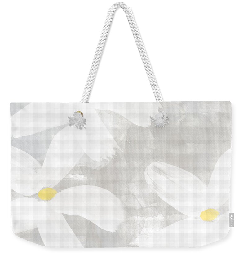 Flowers Weekender Tote Bag featuring the painting Soft White Flowers by Linda Woods