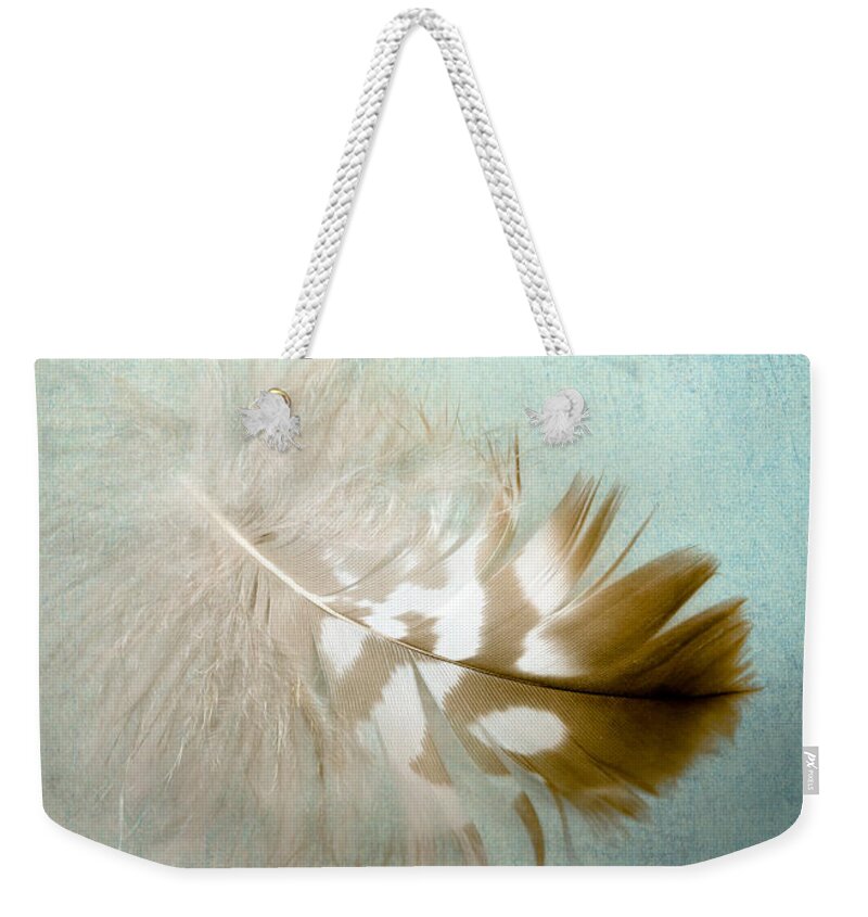 Feather Weekender Tote Bag featuring the digital art Softly by Jan Bickerton