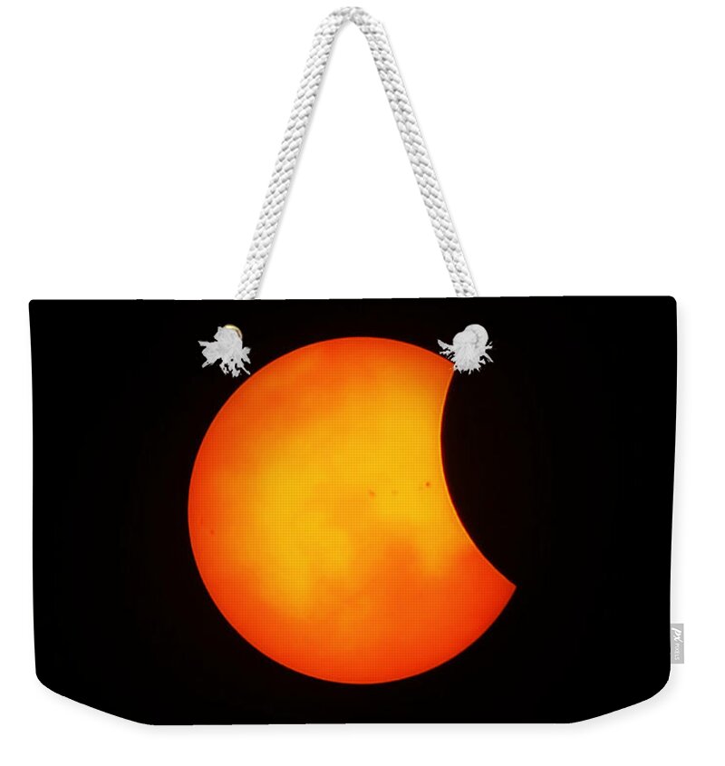 Eclipse Weekender Tote Bag featuring the photograph Solar Eclipse 2017 by Kelly Nowak