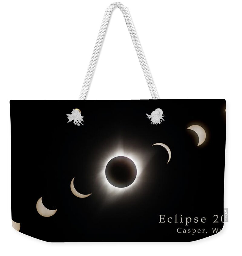 Wyoming Weekender Tote Bag featuring the photograph Solar Eclipse Collage 3 by Rikk Flohr