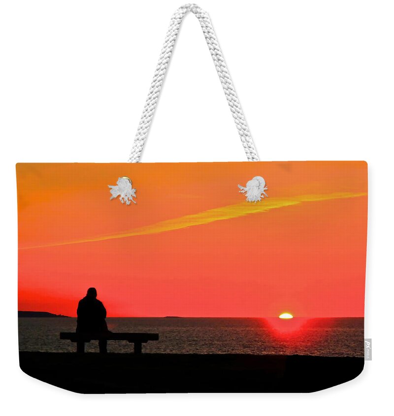 Pemaquid Point Lighthouse Weekender Tote Bag featuring the photograph Solitude at Sunrise by Don Mercer