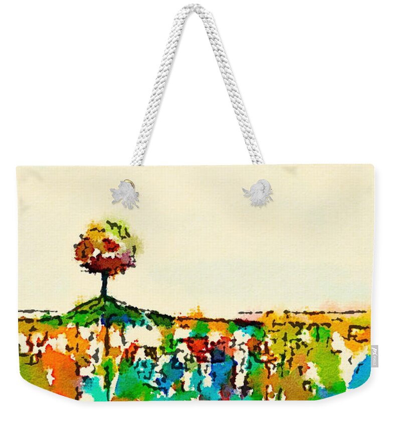 Landscape Weekender Tote Bag featuring the painting Solitude by Vanessa Katz