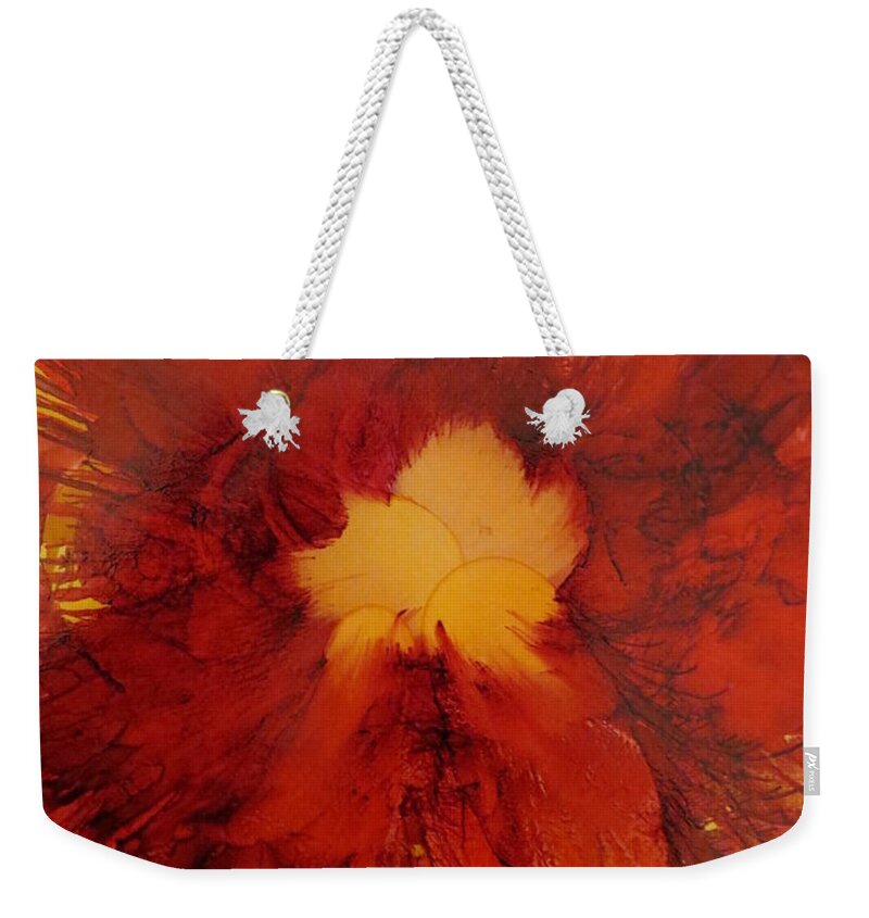 Abstract Weekender Tote Bag featuring the painting Solo by Soraya Silvestri