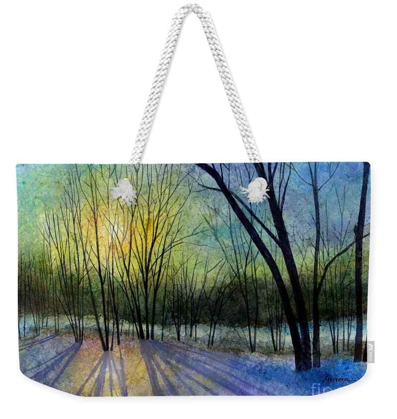 Winter Weekender Tote Bag featuring the painting Solstice Shadows by Hailey E Herrera