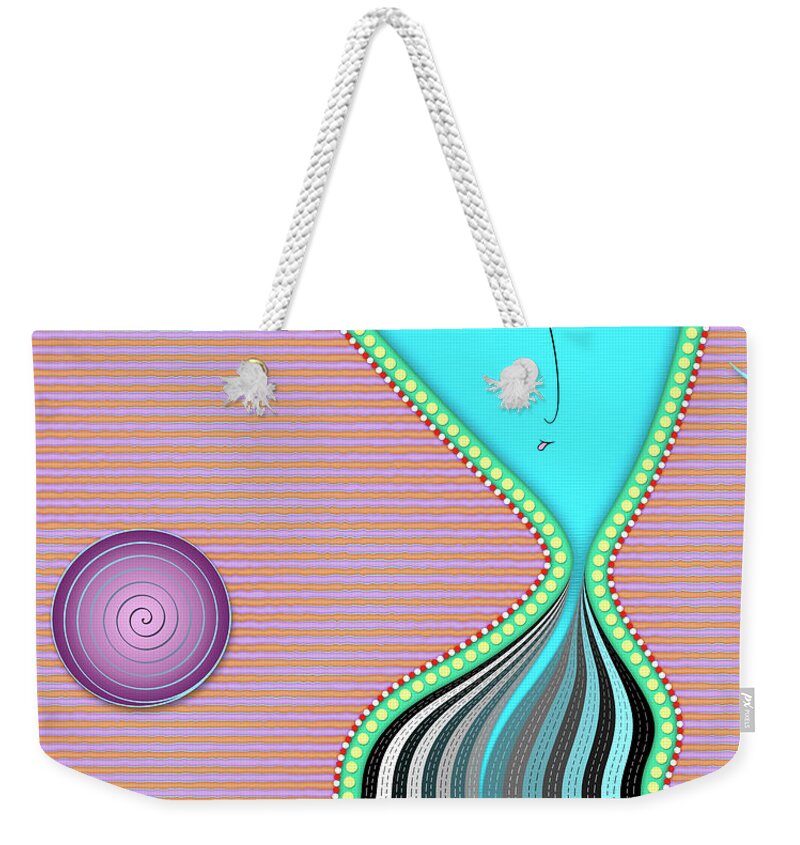 Just Another Pretty Face Weekender Tote Bag featuring the digital art Something Has Come Between Us by Becky Titus