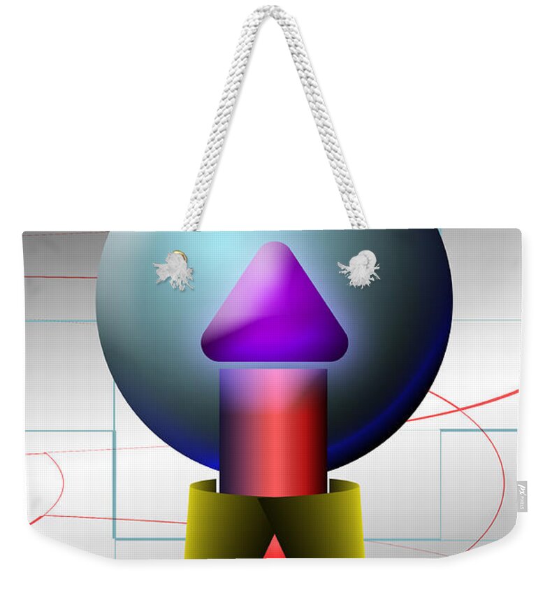  Abstract Penis Weekender Tote Bag featuring the digital art Something To Crow About by Tim Hightower