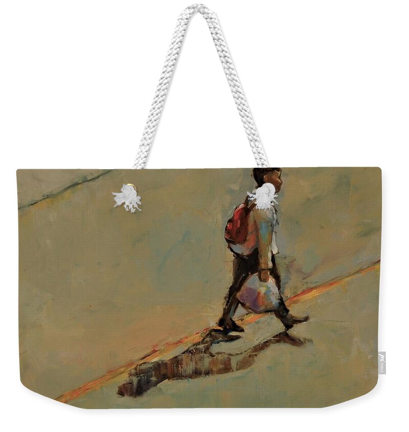 Alone Weekender Tote Bag featuring the painting Sometimes I Like to Walk Alone by Jean Cormier