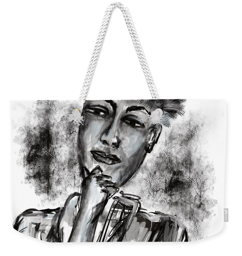 Woman Weekender Tote Bag featuring the digital art Sometimes I wonder by Sladjana Lazarevic