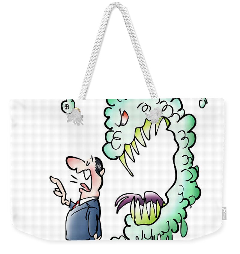 Politician Weekender Tote Bag featuring the digital art Sometimes Words Eat Us by Mark Armstrong