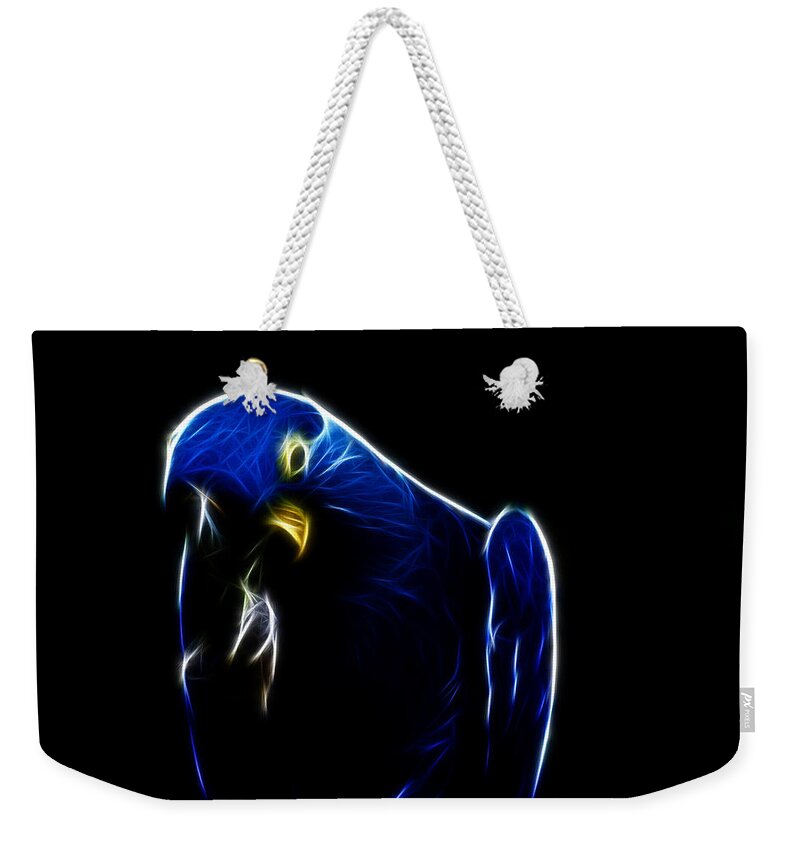 Blue Macaw Weekender Tote Bag featuring the photograph Somewhat Blue by Douglas Barnard