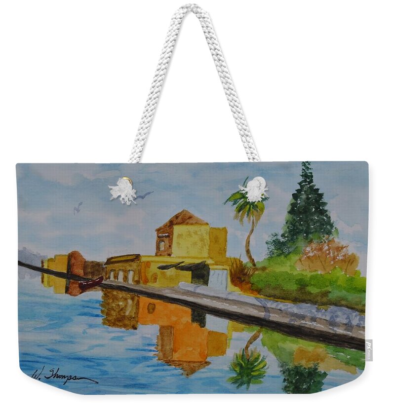 Somewhere In Europe Weekender Tote Bag featuring the painting Somewhere In Europe by Warren Thompson