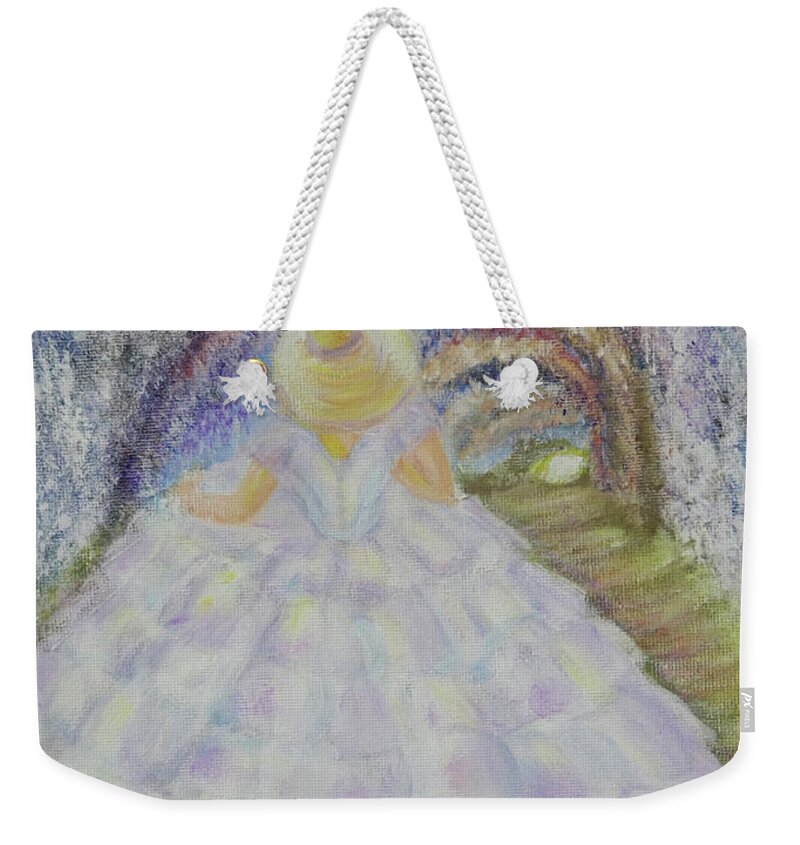 Fantasy Weekender Tote Bag featuring the painting Somewhere In Time by Lyric Lucas