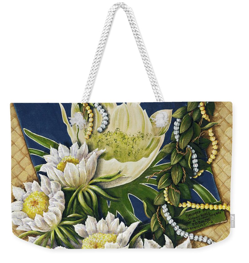 Acrylic Weekender Tote Bag featuring the painting Song of the Cereus by Sandra Blazel - Printscapes