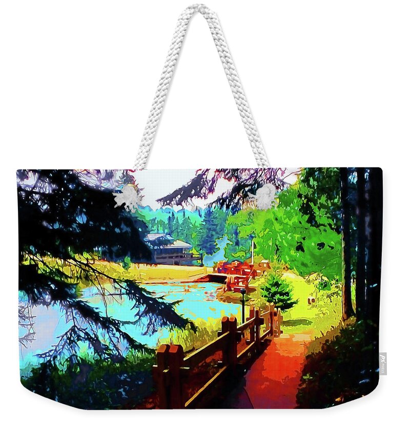 Campsite Weekender Tote Bag featuring the painting Song Of The Morning Camp by CHAZ Daugherty
