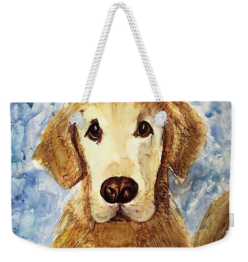 Dog Weekender Tote Bag featuring the painting Sophie by Patty Donoghue