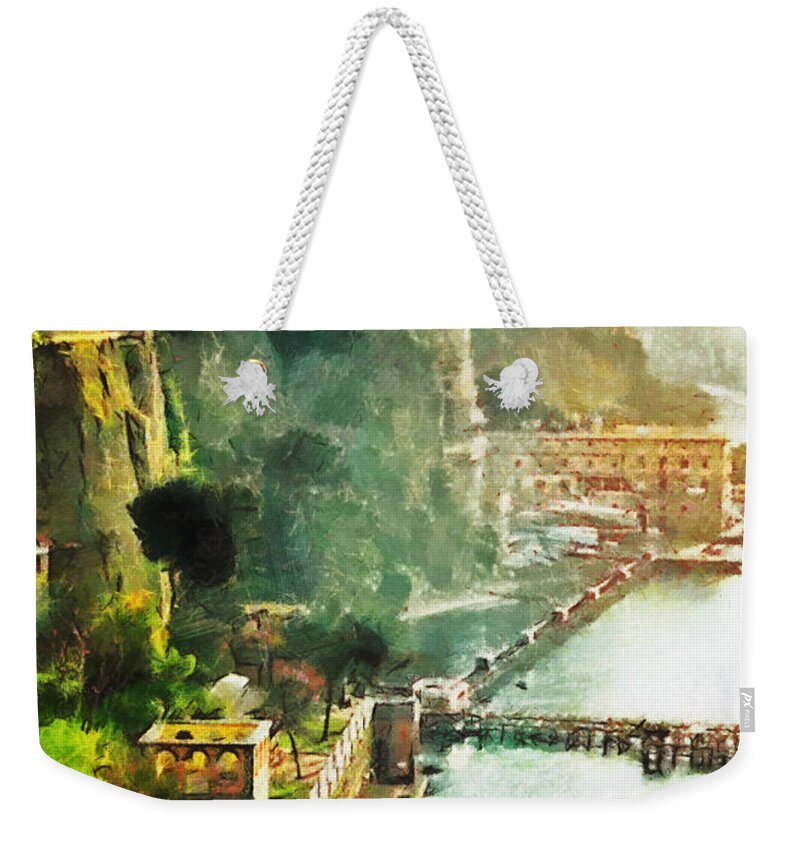 Landscape Weekender Tote Bag featuring the digital art Sorrento by Charmaine Zoe