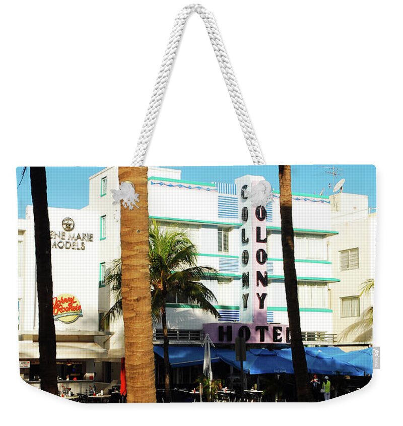 Miami Beach Weekender Tote Bag featuring the photograph South Beach Day by James Kirkikis