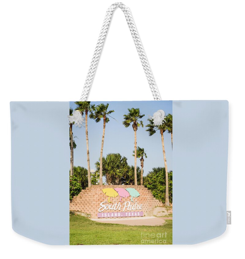 South Padre Island Sign Weekender Tote Bag featuring the photograph South Padre Island Sign by Imagery by Charly