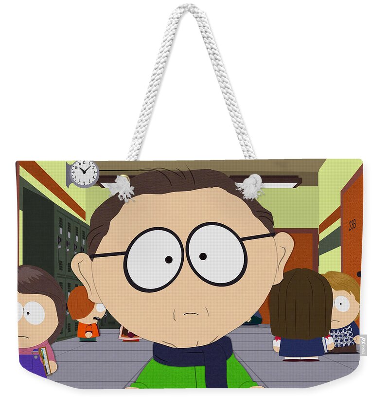South Park Weekender Tote Bag featuring the digital art South Park by Super Lovely
