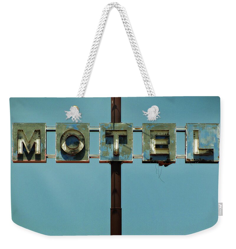 Tucson Weekender Tote Bag featuring the photograph South Tucson Motel by Micah Offman