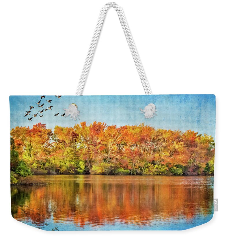 Autumn Weekender Tote Bag featuring the photograph Southbound by Cathy Kovarik