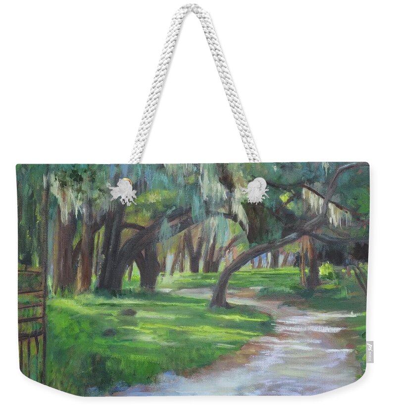 Palm Trees Weekender Tote Bag featuring the painting Southern Charm by Gloria Smith