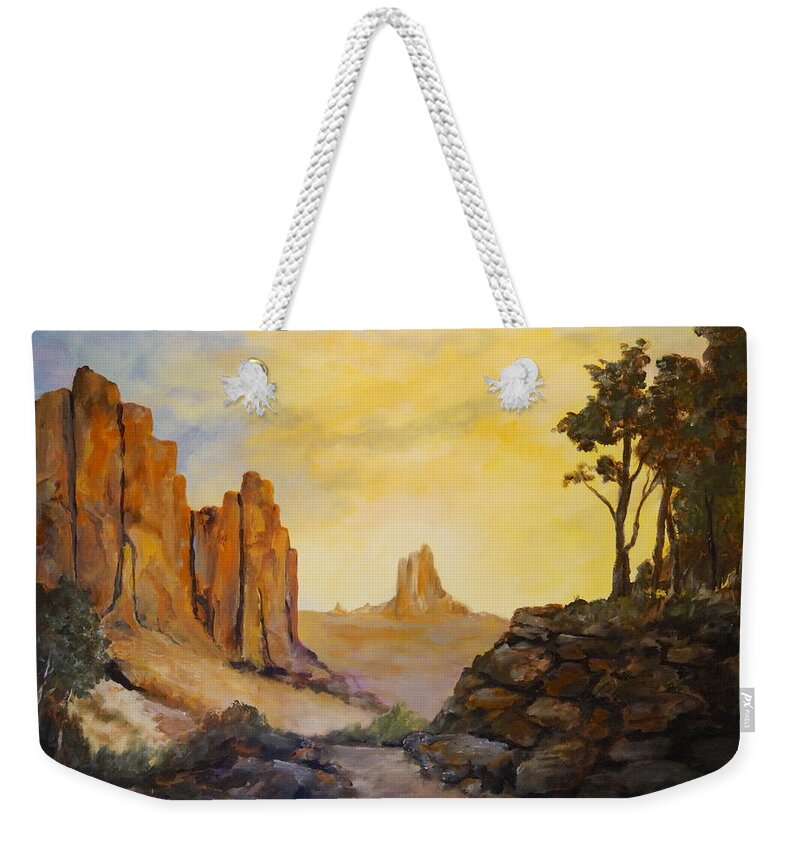 Arizona Weekender Tote Bag featuring the painting Southwest by Alan Lakin